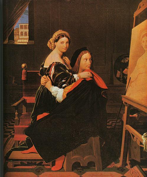 Jean-Auguste Dominique Ingres Raphael and the Fornarina oil painting image